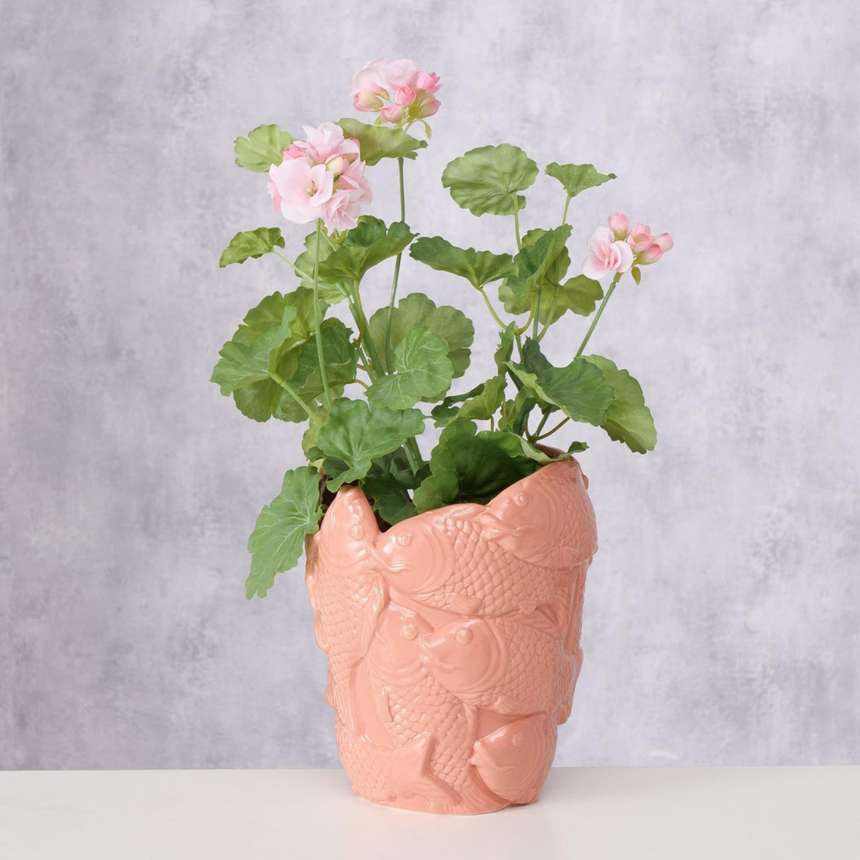 Boltze home bloempot vis h22cm roze