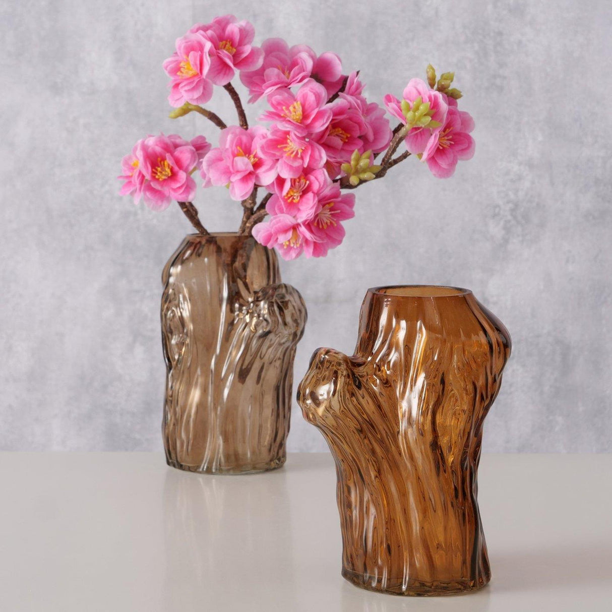 Boltze home vaas bruin glas 11x9x14,7cm