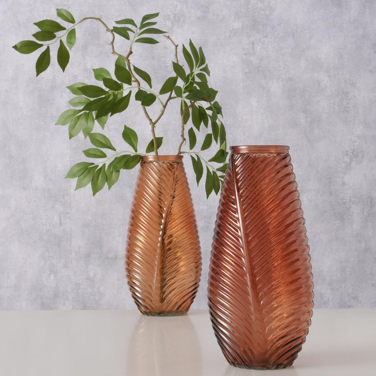 Boltze home vaas leavo glas 13,5x13x28cm