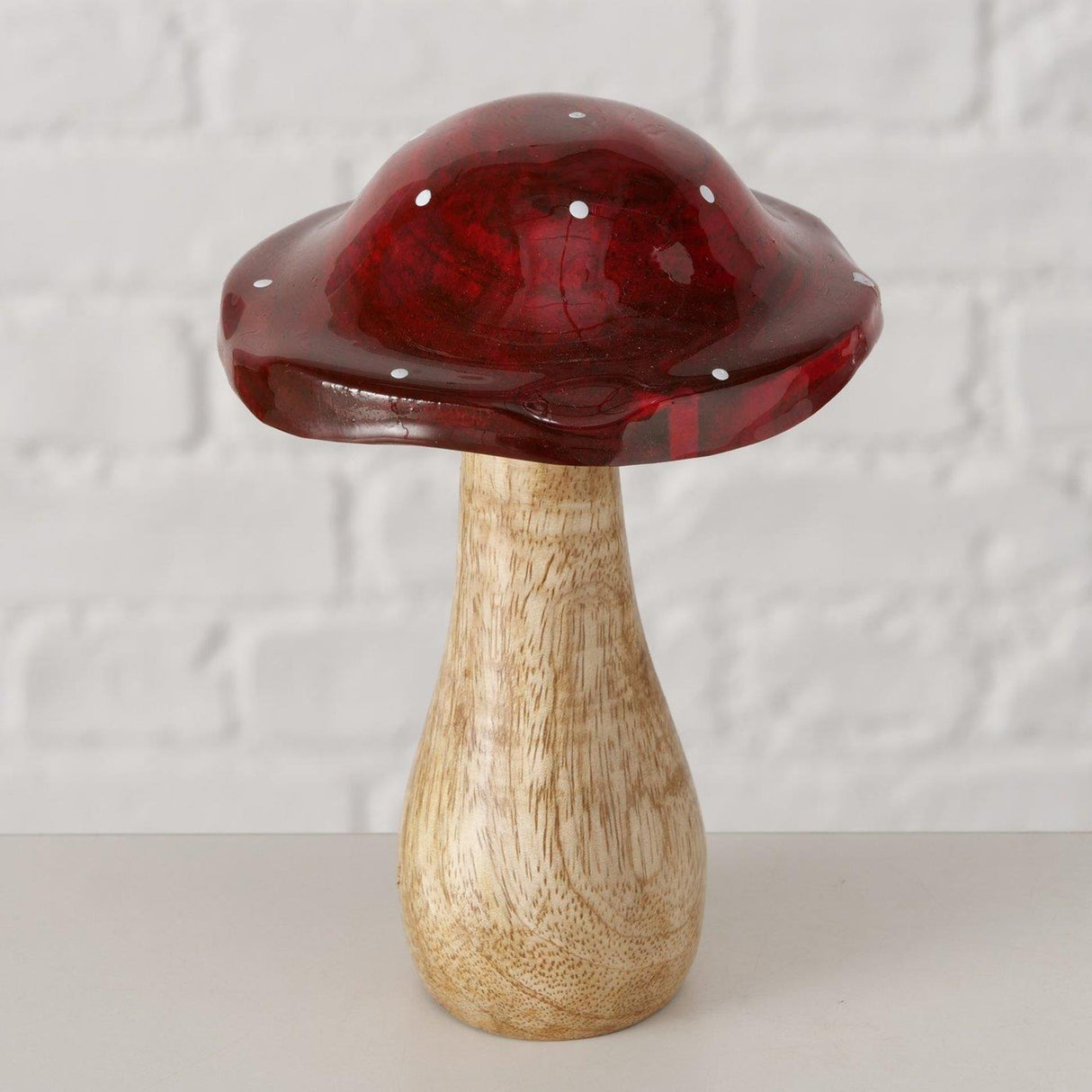 Boltze home paddenstoel hout 10x14,5cm