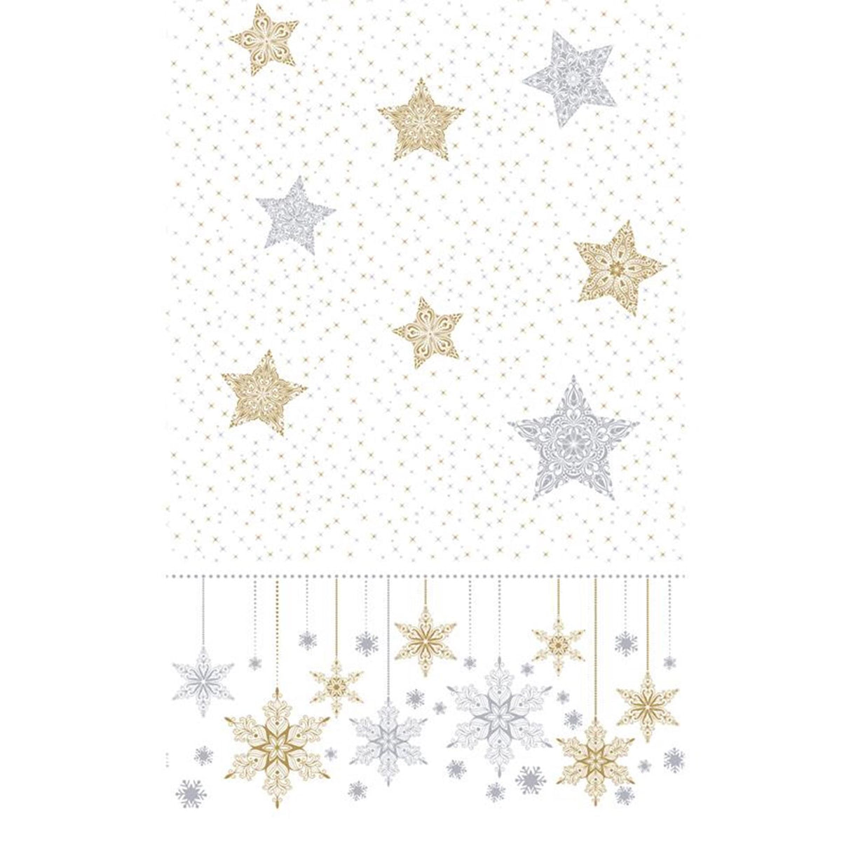 Duni tablecloth snowstars white 138 x 220 cm