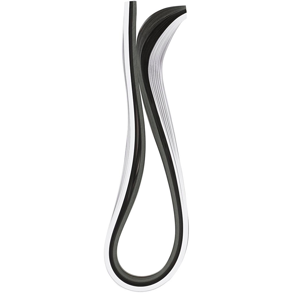 Creativ company quilling strips, l: 78 cm, w: 5 mm, 120 g, black, gray, white, 100 pieces 1 box