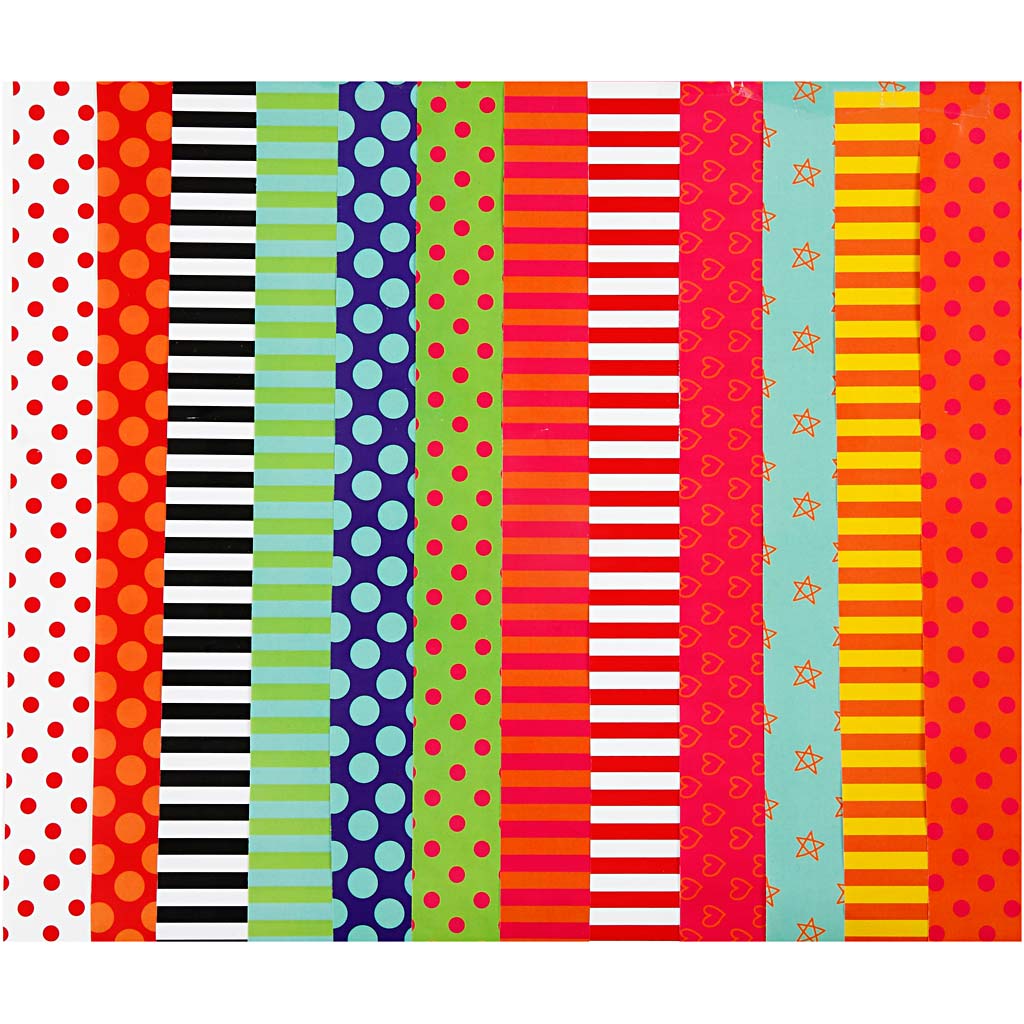 Creativ company glossy paper, printed, sheet 24x32 cm, 80 gr, various colors, 50 various sheets 1 box