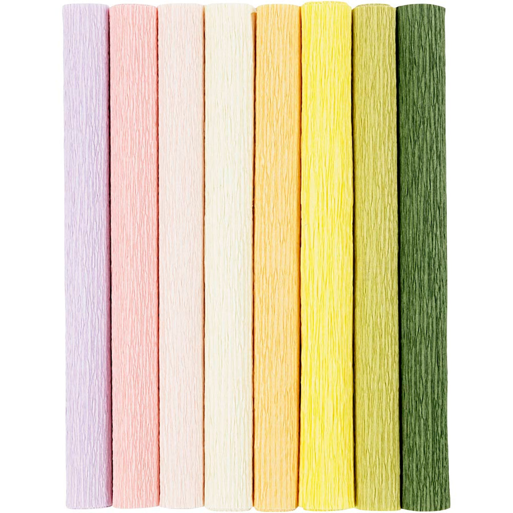 Crepe Paper Pastel Colors, 8 Sheets