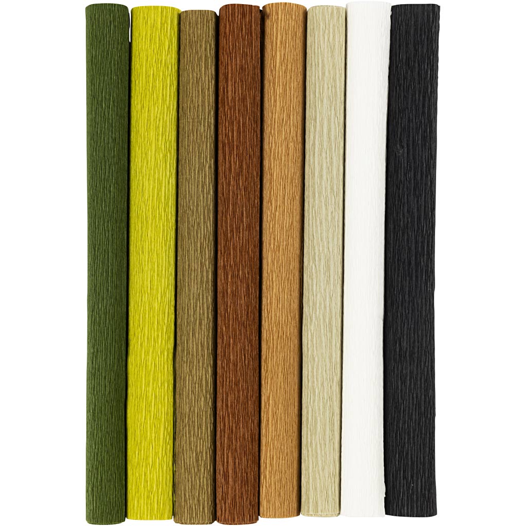 Creativ company crepe paper, sheet 25x60 cm, crepe ratio: 180%, 105 gr, natural, 8 sheets 1 box