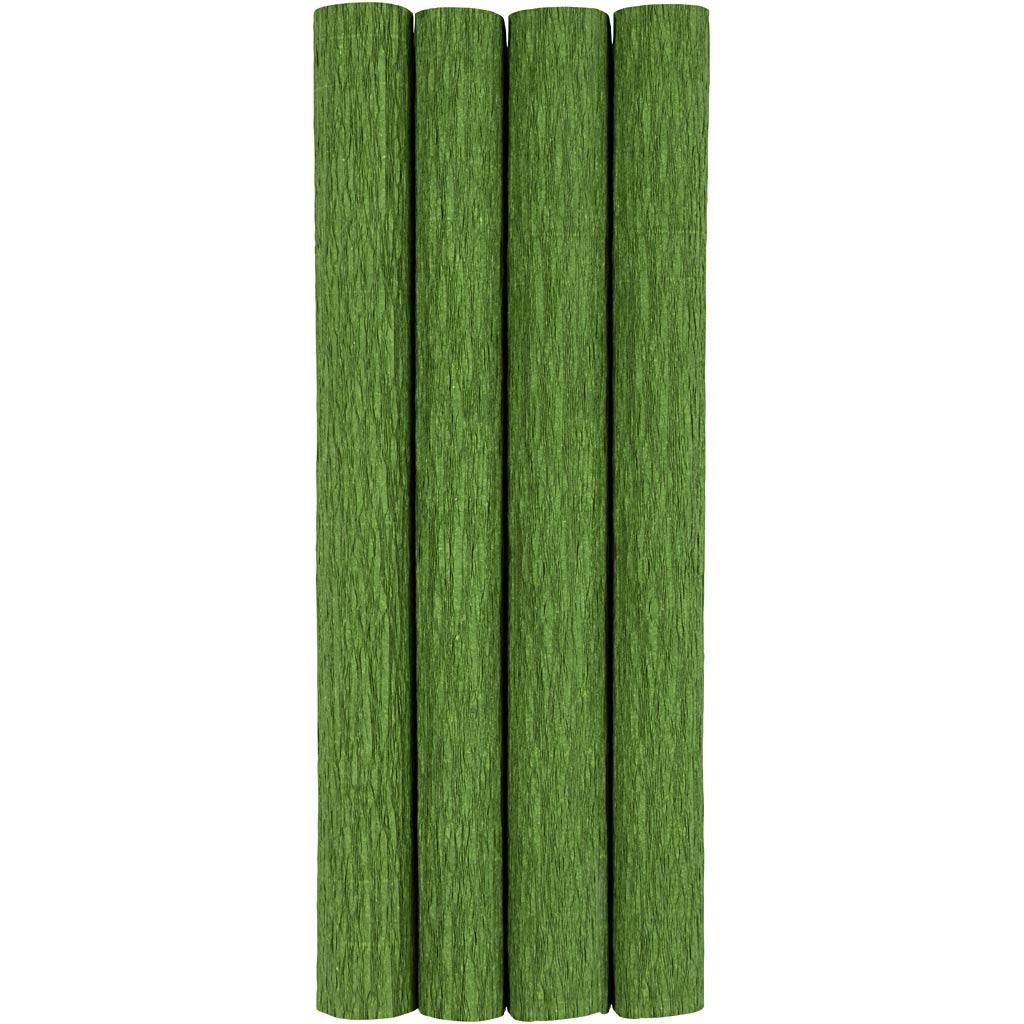 Creativ company crepe paper, sheet 25x60 cm, crepe ratio: 180%, 105 gr, lime green, 4 sheets 1 box