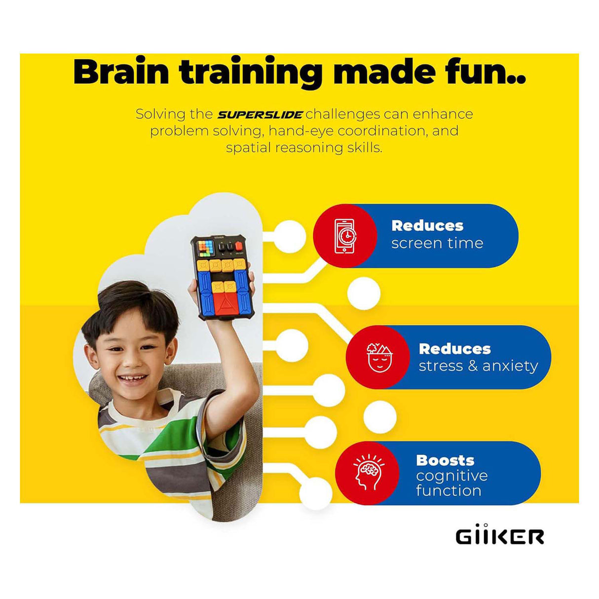 Giiker super slide puzzle game - black