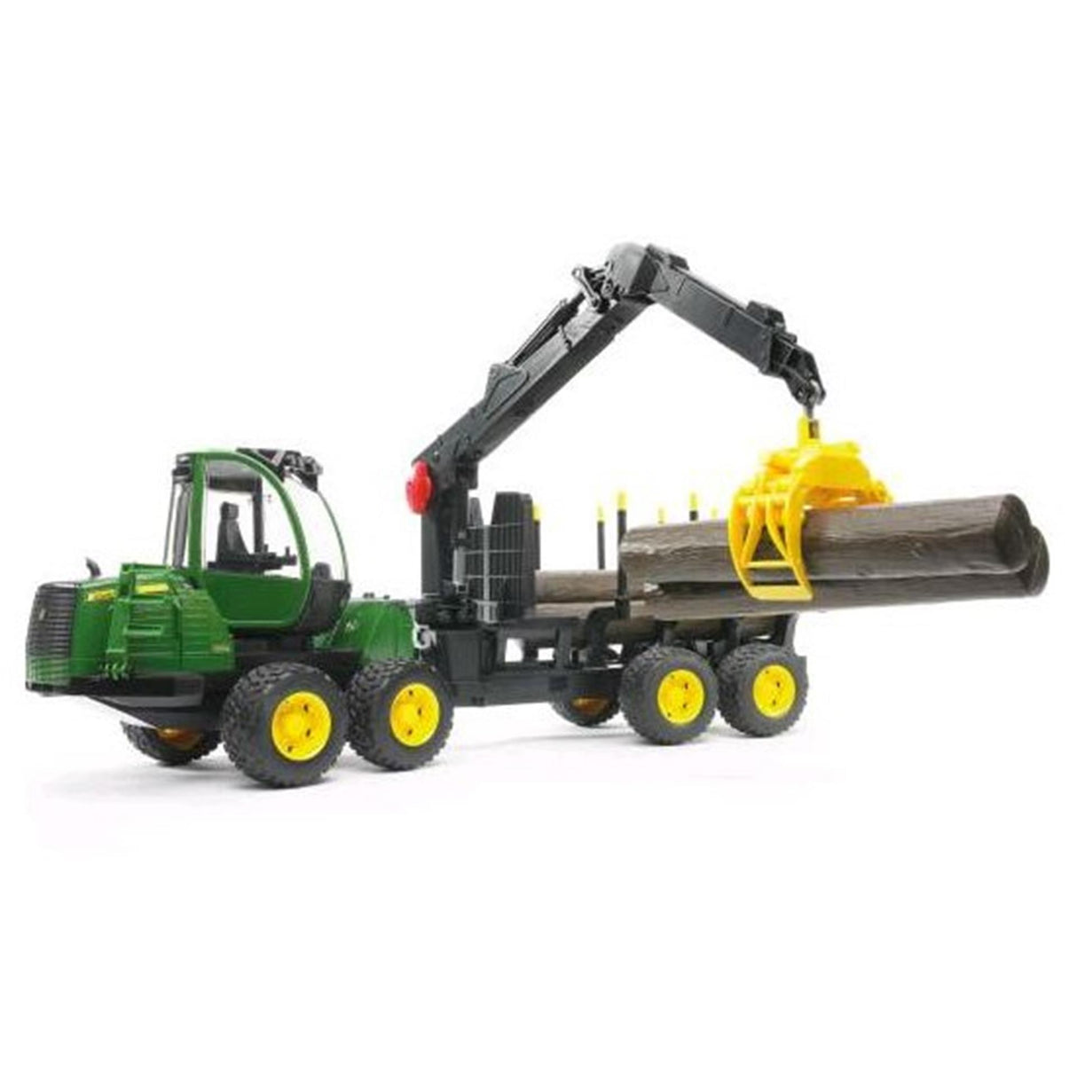 Tarracóir Bruder John Deere Seoltóir 1210e le grab stoc crann