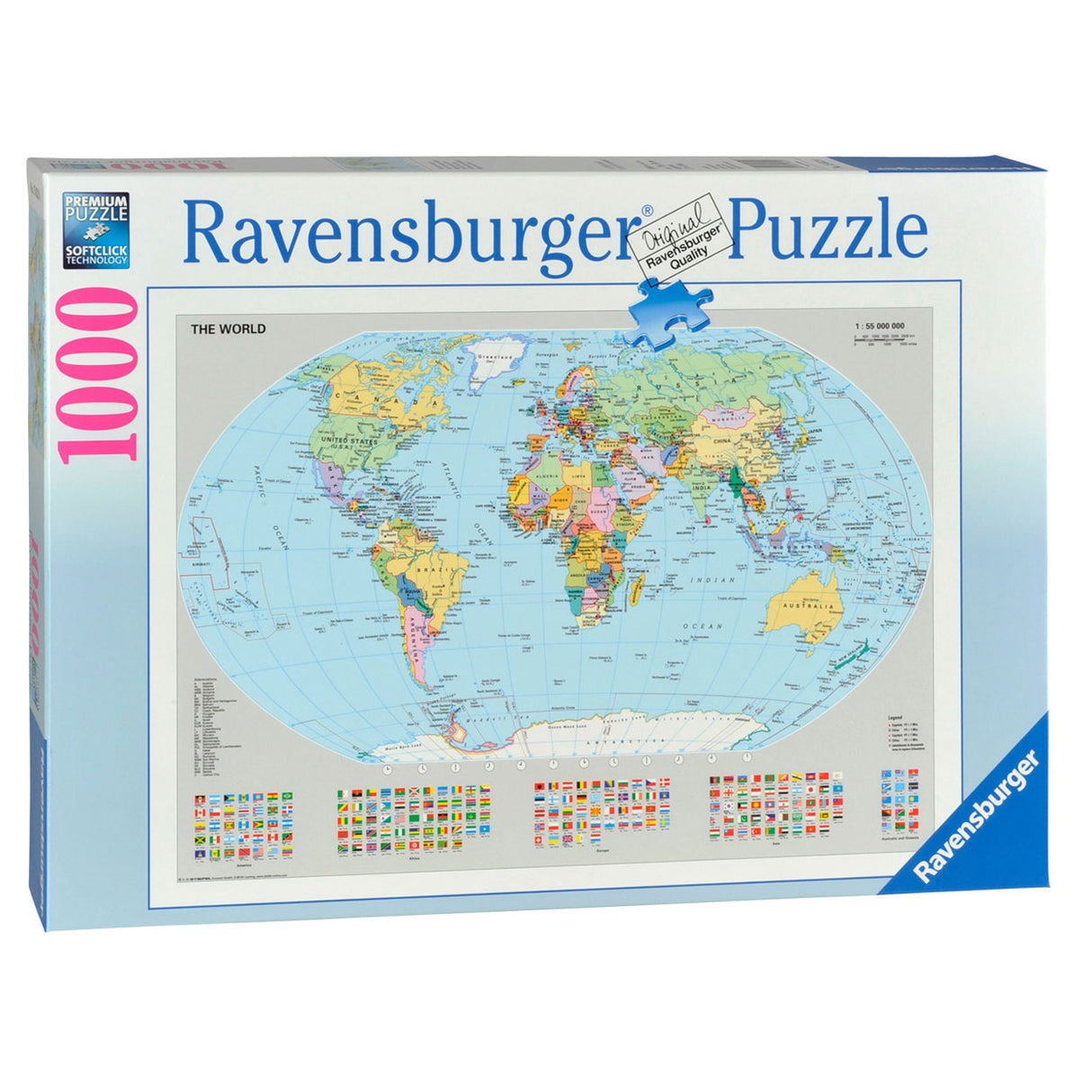 Mapa politického světa Ravensburger 1000st.