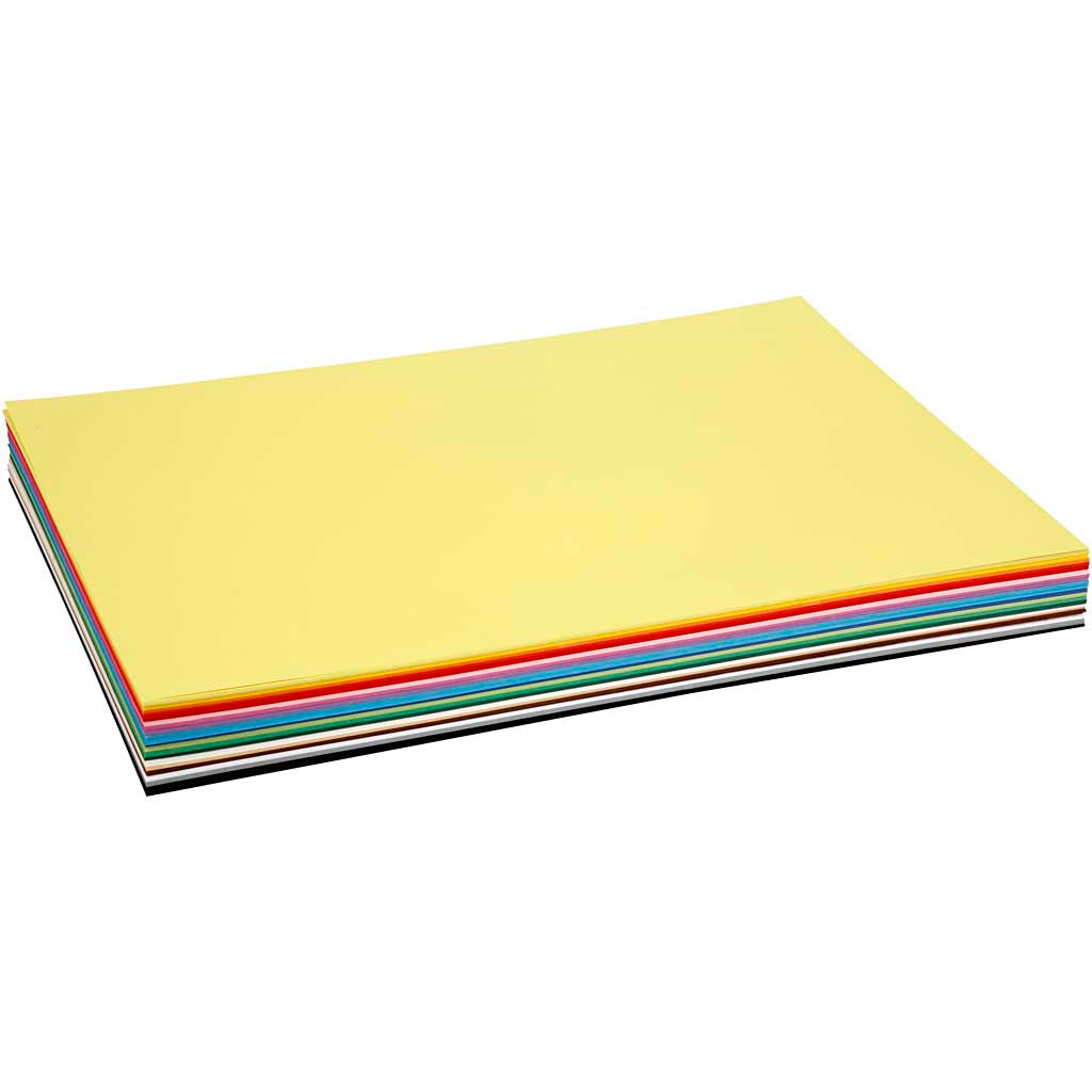 Colortime gekleurd karton, a2, vel 420x594 mm, 180 gr, diverse kleuren, 20 div vellen 1 doos