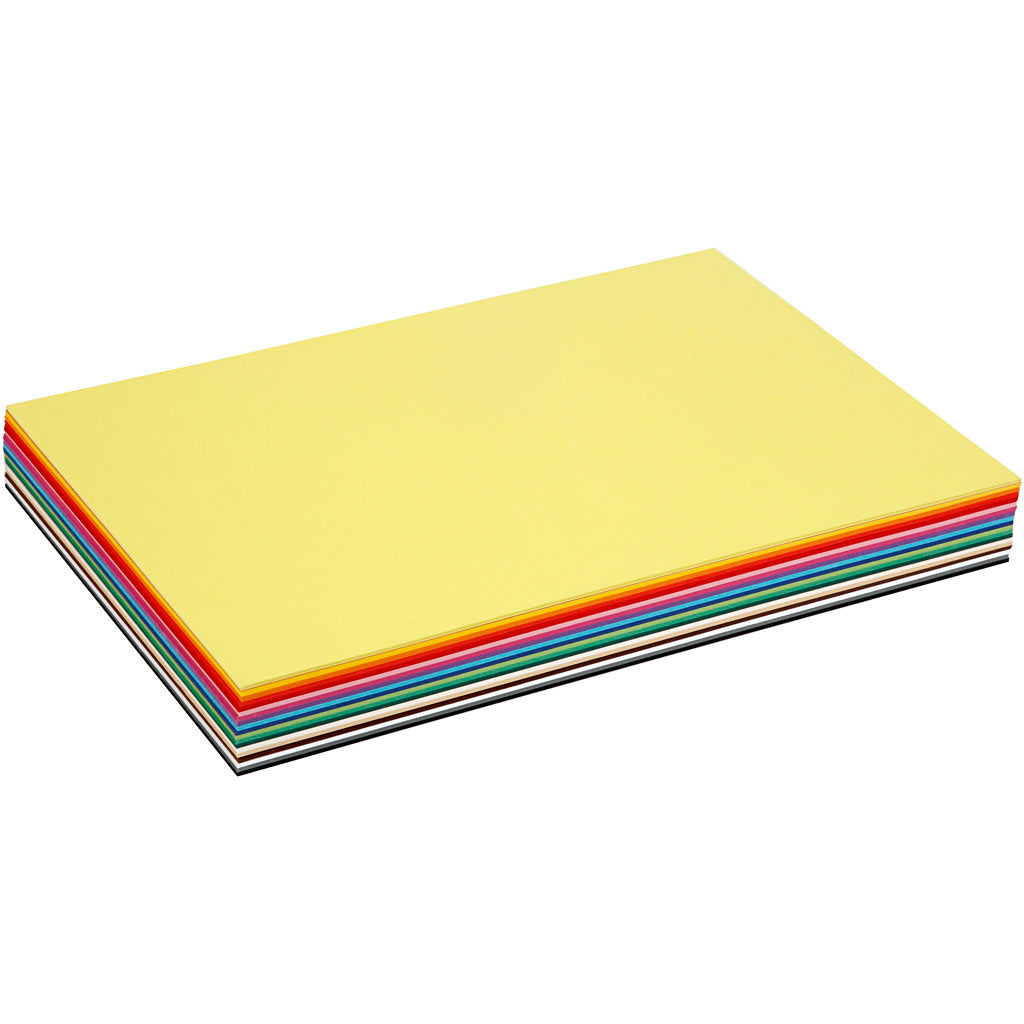 Colortime gekleurd karton, a3, vel 297x420 mm, 180 gr, diverse kleuren, 300 div vellen 1 doos