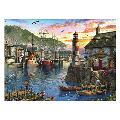 RAVENSBURGER JIGSAW puzzle al mattino al porto, 500 °.