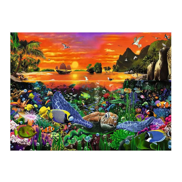 Tartaruga de quebra -cabeça de Ravensburger no recife, 500st.