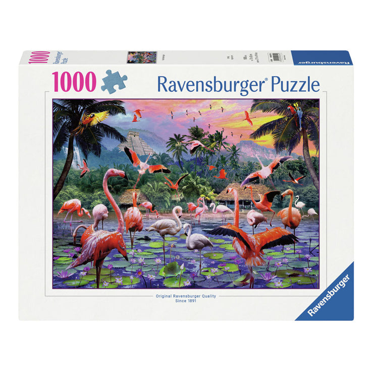 Пъзел Ravensburger розови фламинго, 1000 бр.
