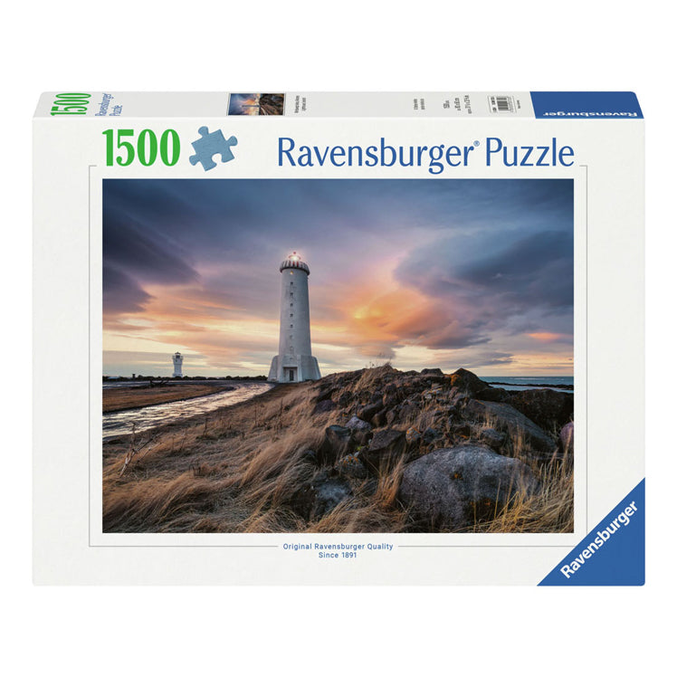 Ravensburger dėlionė gražus dangus virš Islandijos Akranes švyturio, 1500 vnt.
