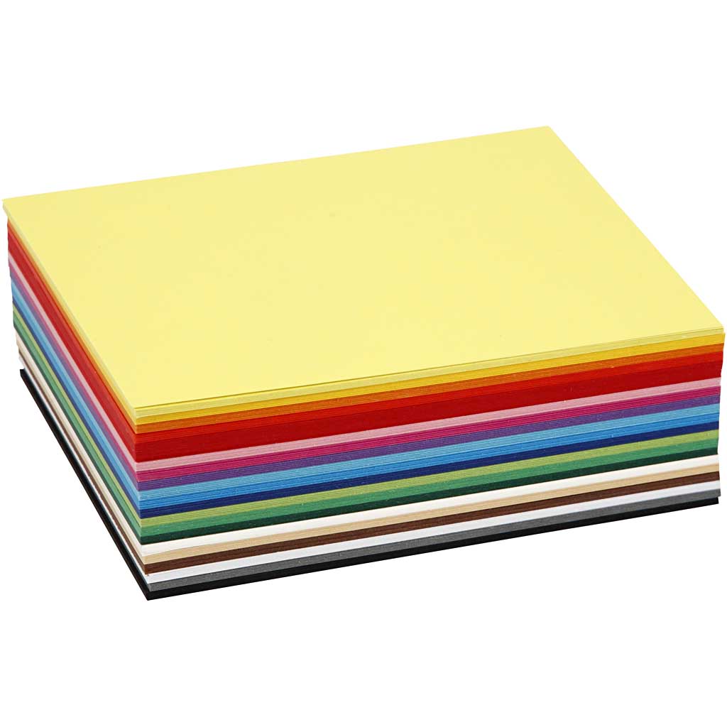 Colortime gekleurd karton, a6, vel 105x148 mm, 180 gr, diverse kleuren, 300 div vellen 1 doos