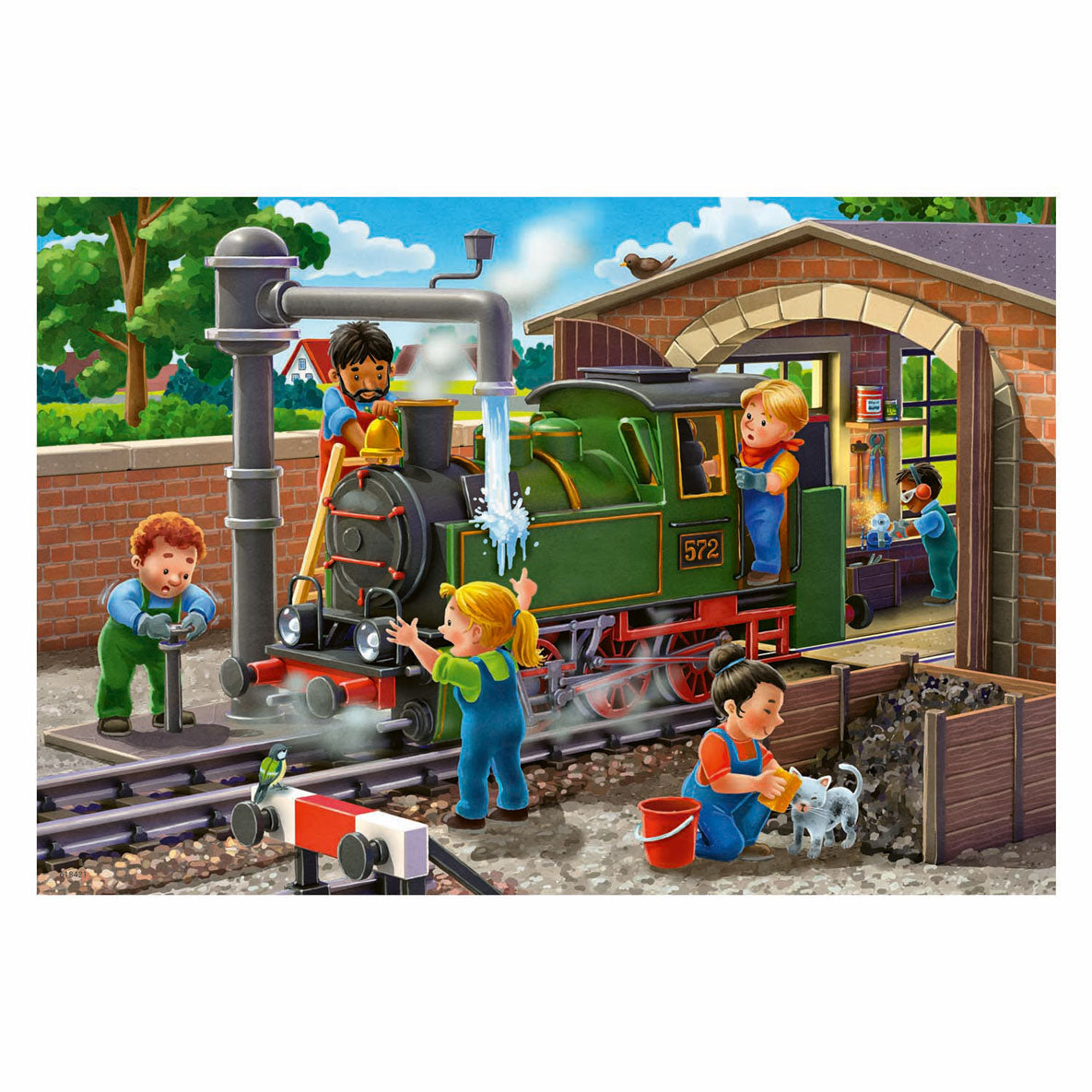 Ravensburger jigsaw puzzle plane and train repair, 2x24pcs.