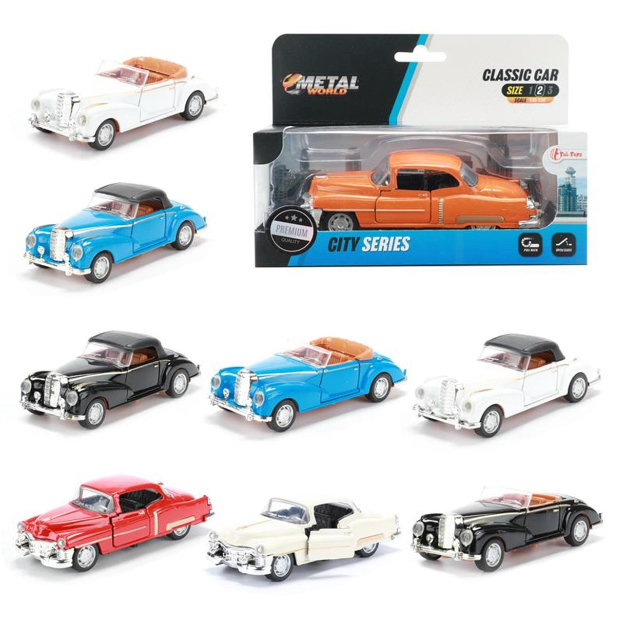 Toi-toys toi toys die-cast auto classic pullback