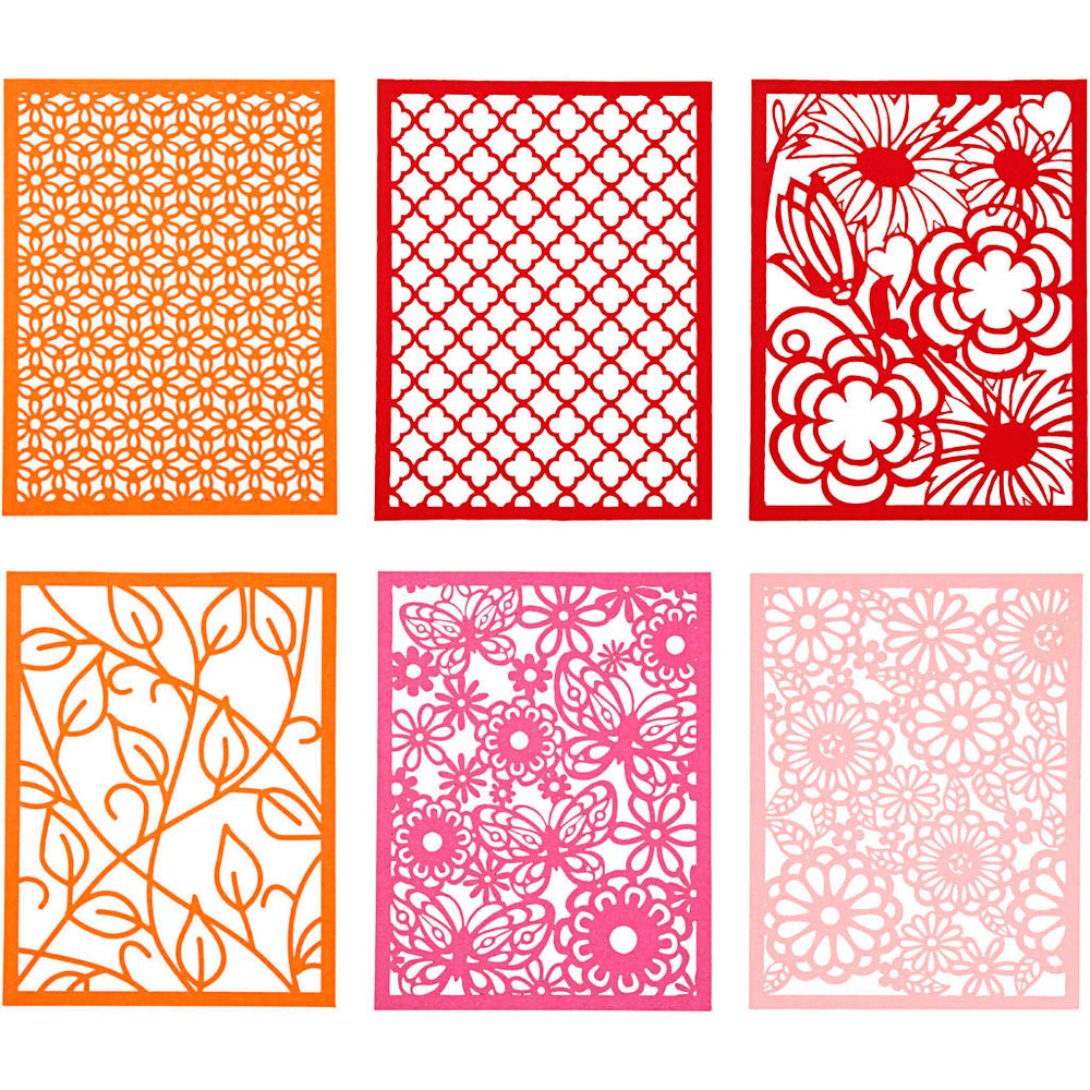 Creativ company cardboard block, A6, sheet 104x146 mm, 200 g, orange, pink, red, pink, 24 pieces 1 box