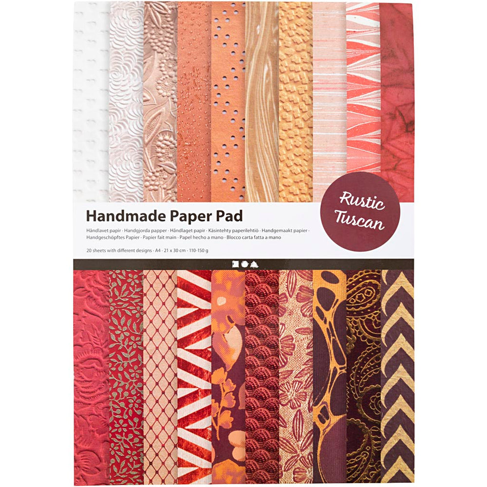 Creativ company handmade paper, A4, sheet 210x297 mm, 110-150 gr, natural, red-brown, 20 sheets 1 box