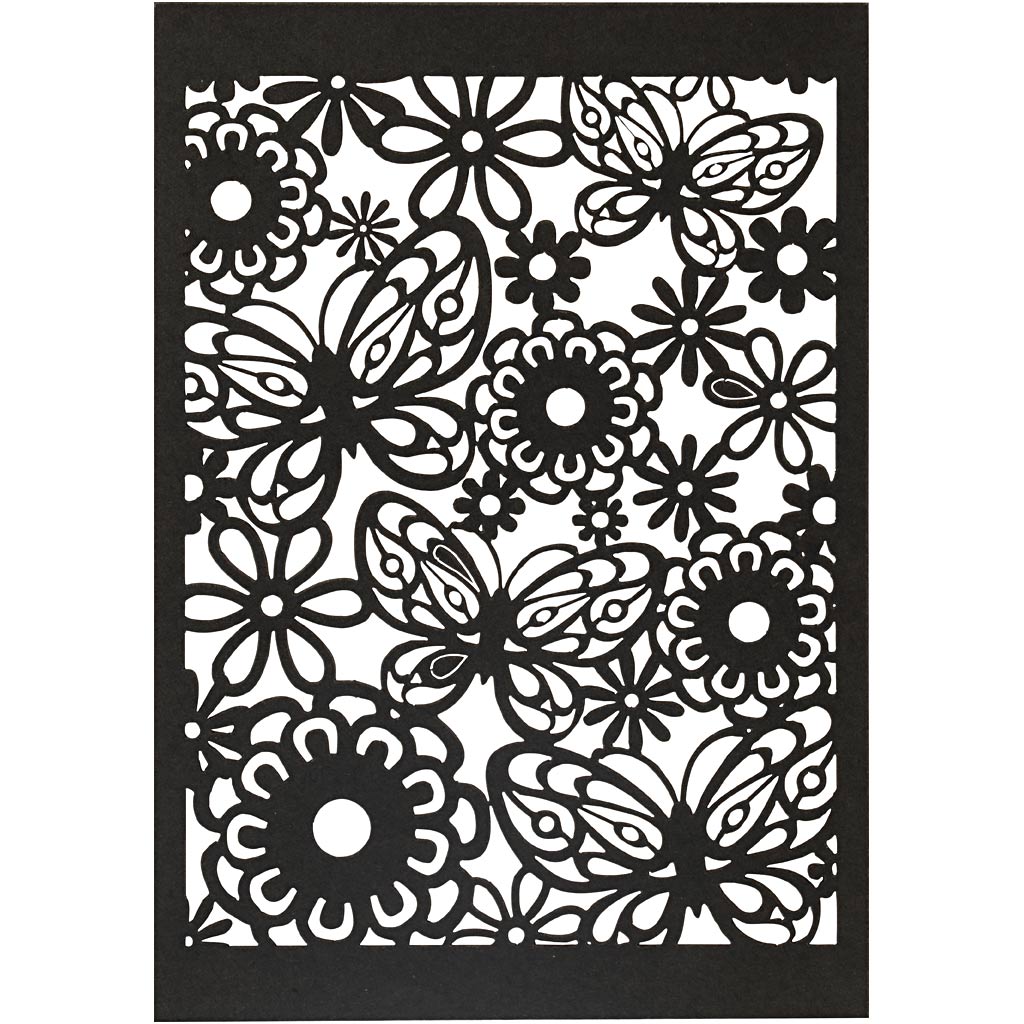 Creativ company patterned cardboard, sheet 10.5x15 cm, 200 gr, black, 10 pieces 1 box