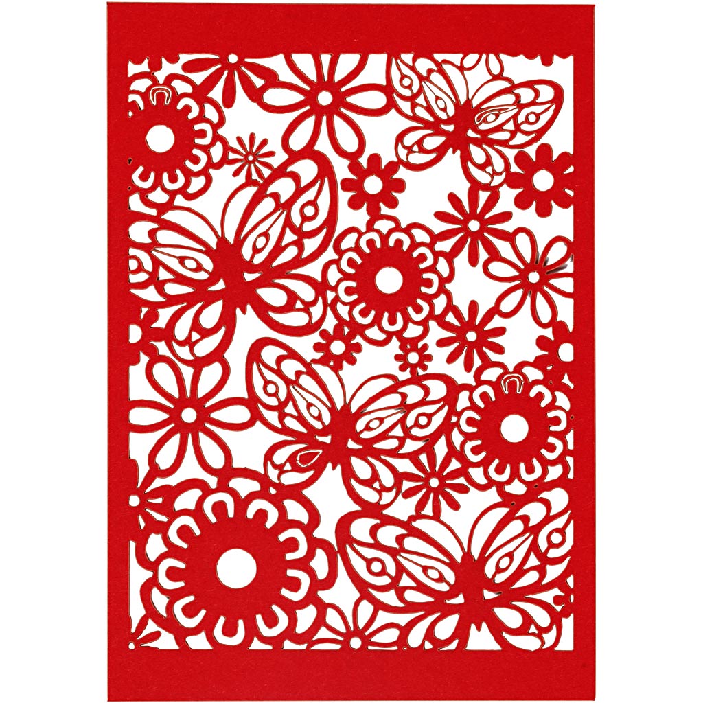 Creativ company patterned cardboard, sheet 10.5x15 cm, 200 gr, red, 10 pieces 1 box