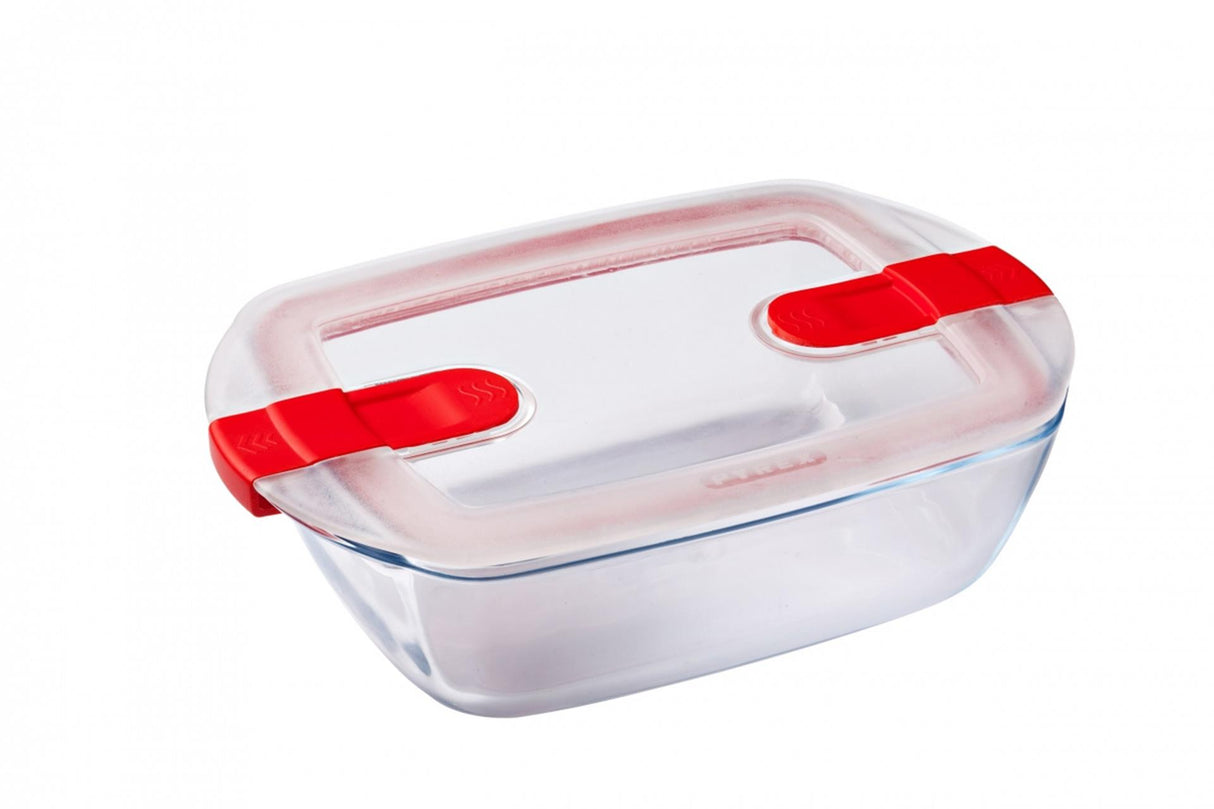 Pyrex schaal met deksel 2,5l 28x20x8cm