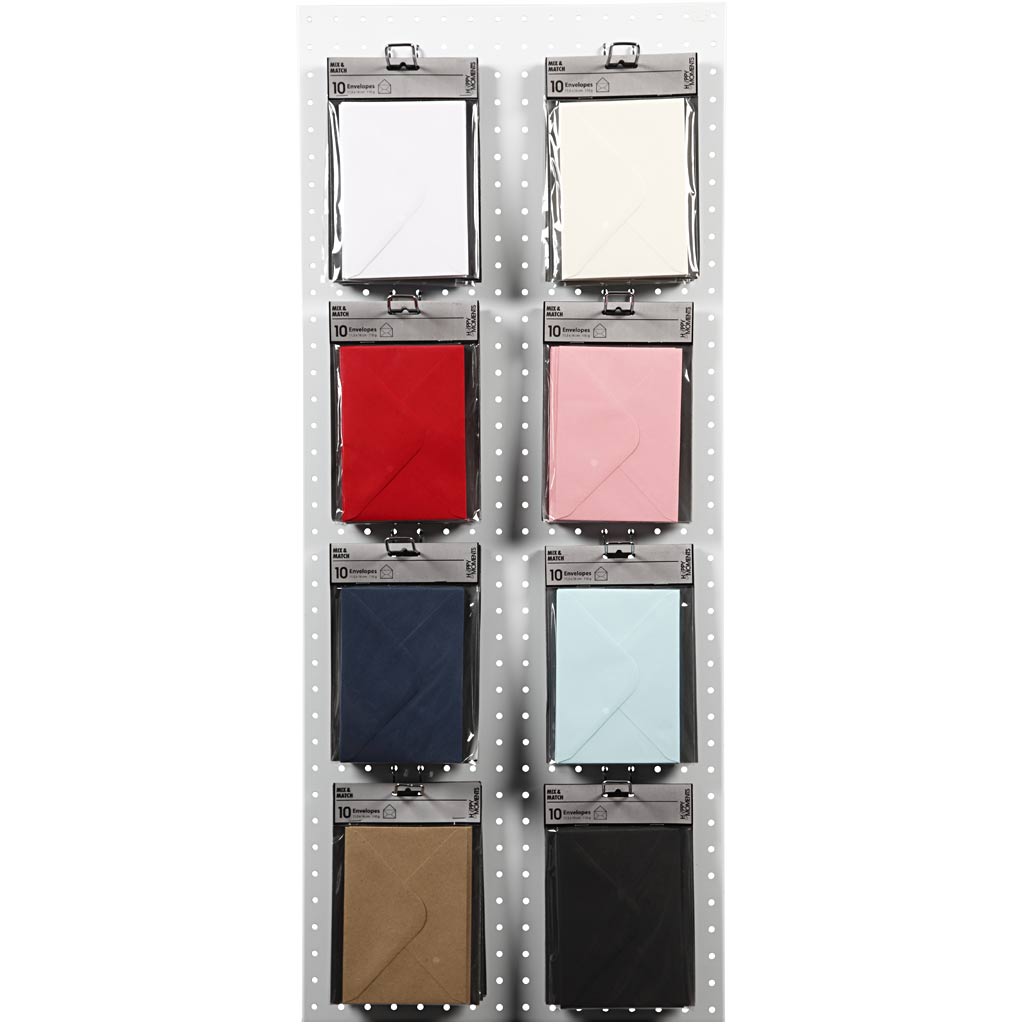 Creativ company envelopes, envelope size 11.5x16 cm, 110 gr, black, blue, red, white, 8x10 box 1 box