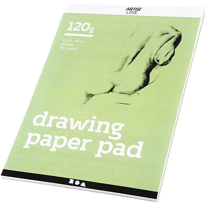 Drawing pad White A4 120gr, 30 Sheets