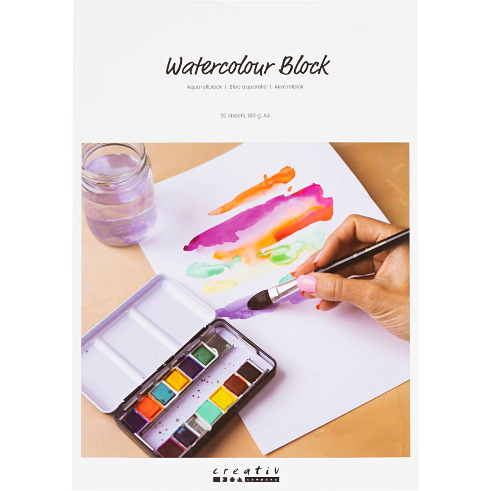 Watercolor Block White A4 180gr, 20 Sheets