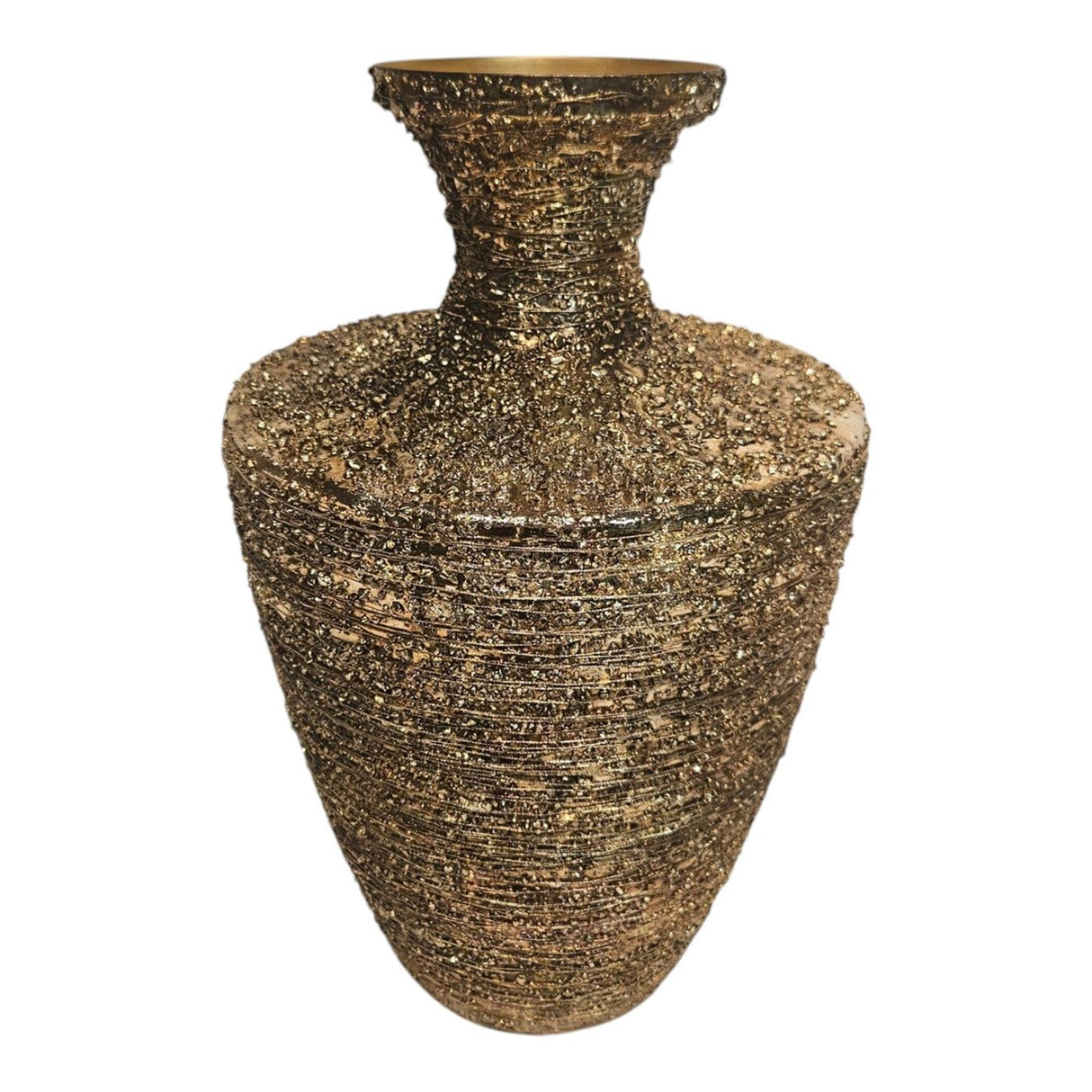 Mansion atmosphere vaas blaring metaal goud 11x23x37cm