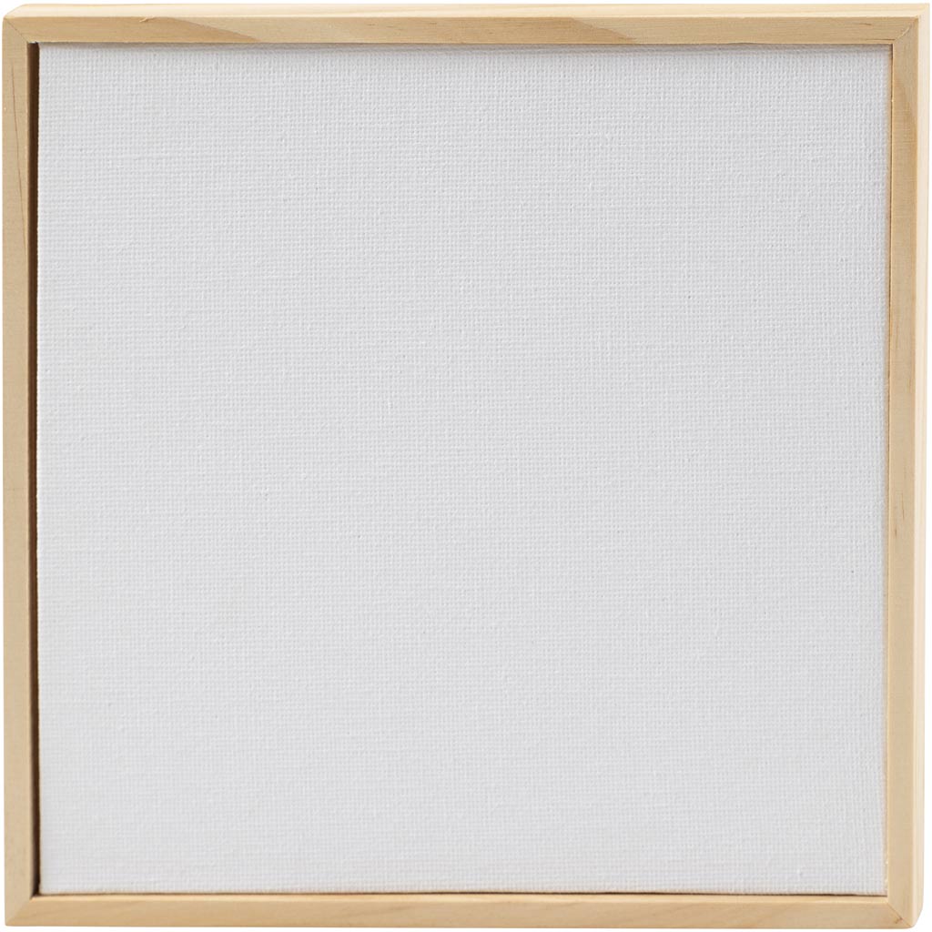 Creativ company canvas panel with frame, size 15.8 x 15.8 cm, 280 g, white, 1 piece