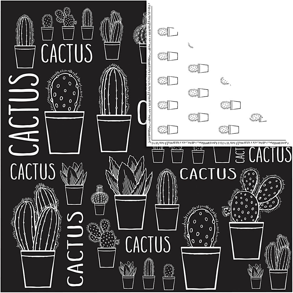 Vivi Gade design paper, cactus, 180g, 5 sheets, 1 box