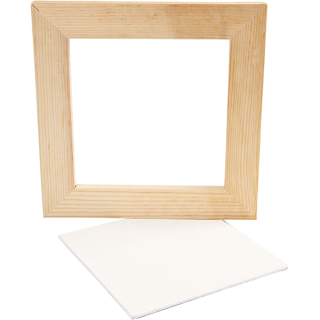 Creativ company canvas panel with frame, size 15x15x0.3 cm, white, 1 piece