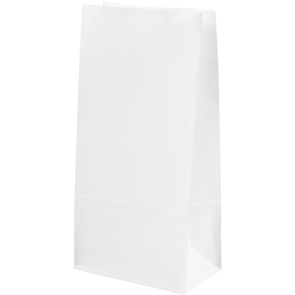 Creativ company paper bags, h: 22.5 cm, size 6.5x11 cm, 50 g, white, 10 pieces in a box