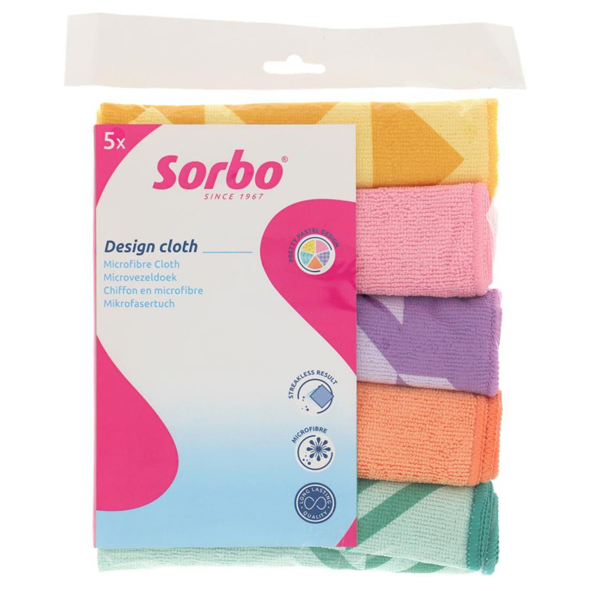 Sorbo microvezeldoek pastel prints 5st