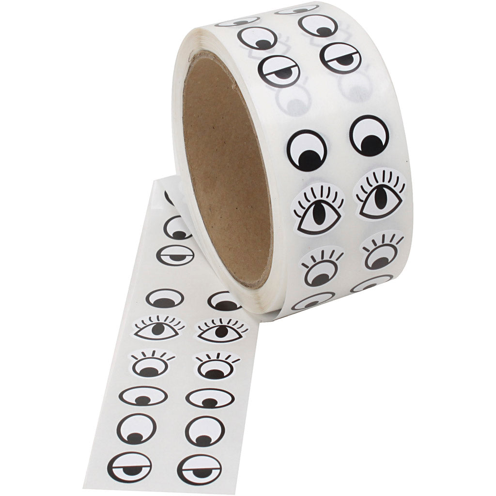 Creativ company sticker eyes, black, white, 2000 pieces 1 box