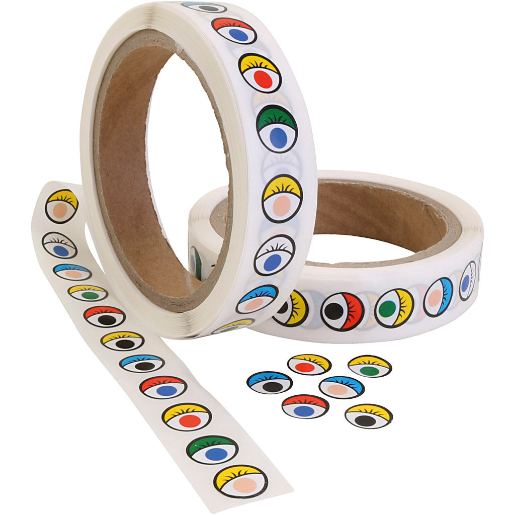 Creativ company sticker eyes, d 13 mm, various colors, 2000 pieces 1 box