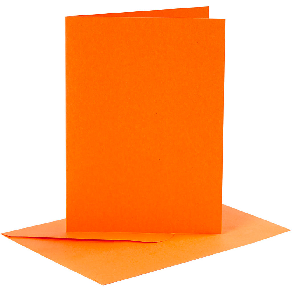 Creativ company cards and envelopes, card size 10.5x15 cm, envelope size 11.5x16.5 cm, 110+220 gr, orange, 6 sets in 1 box