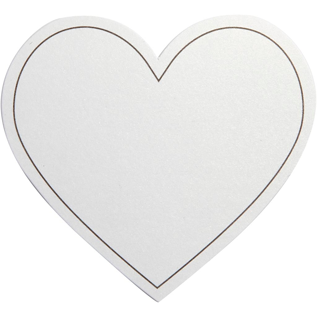 Creativ company hearts, size 75x69 mm, 120 gr, white, 10 pieces in a box