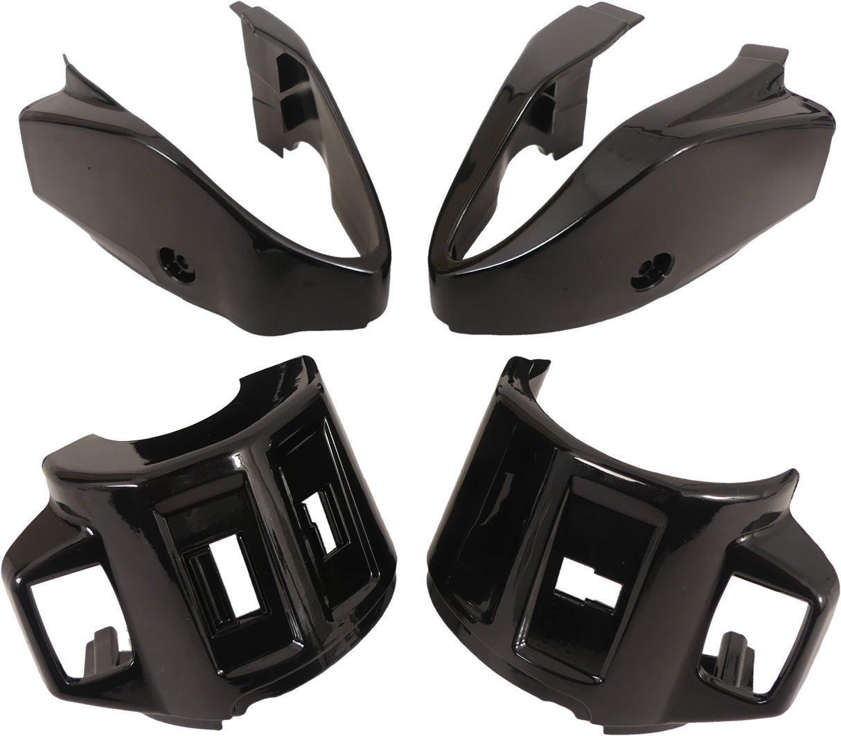 Cubierta de borde para el cuadrado de dirección izquierda + derecha - Vespa Primavera Sprint - Negro brillante