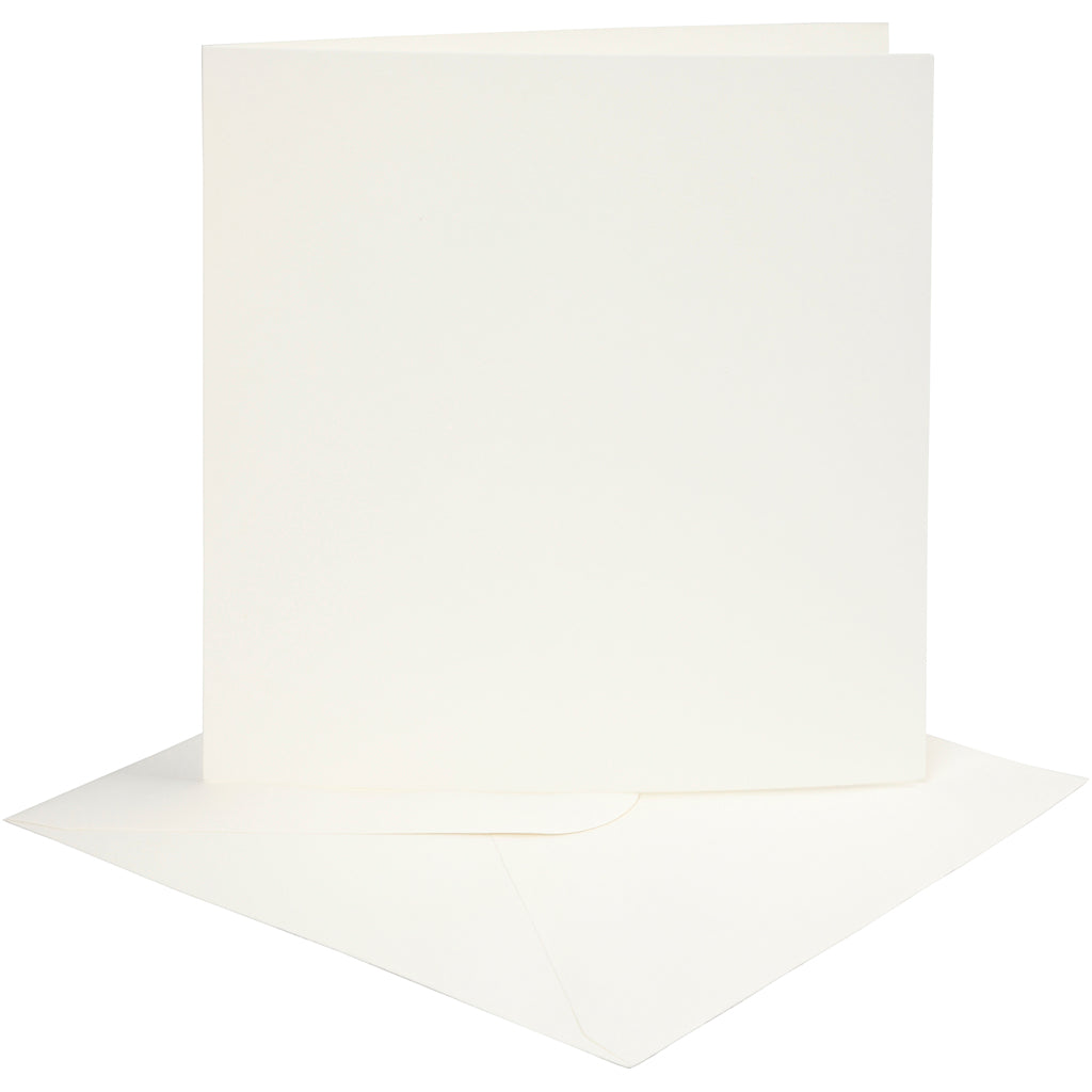 Creativ company cards and envelopes, card size 15.2x15.2 cm, envelope size 16x16 cm, 220 gr, off-white, 4 sets in 1 box