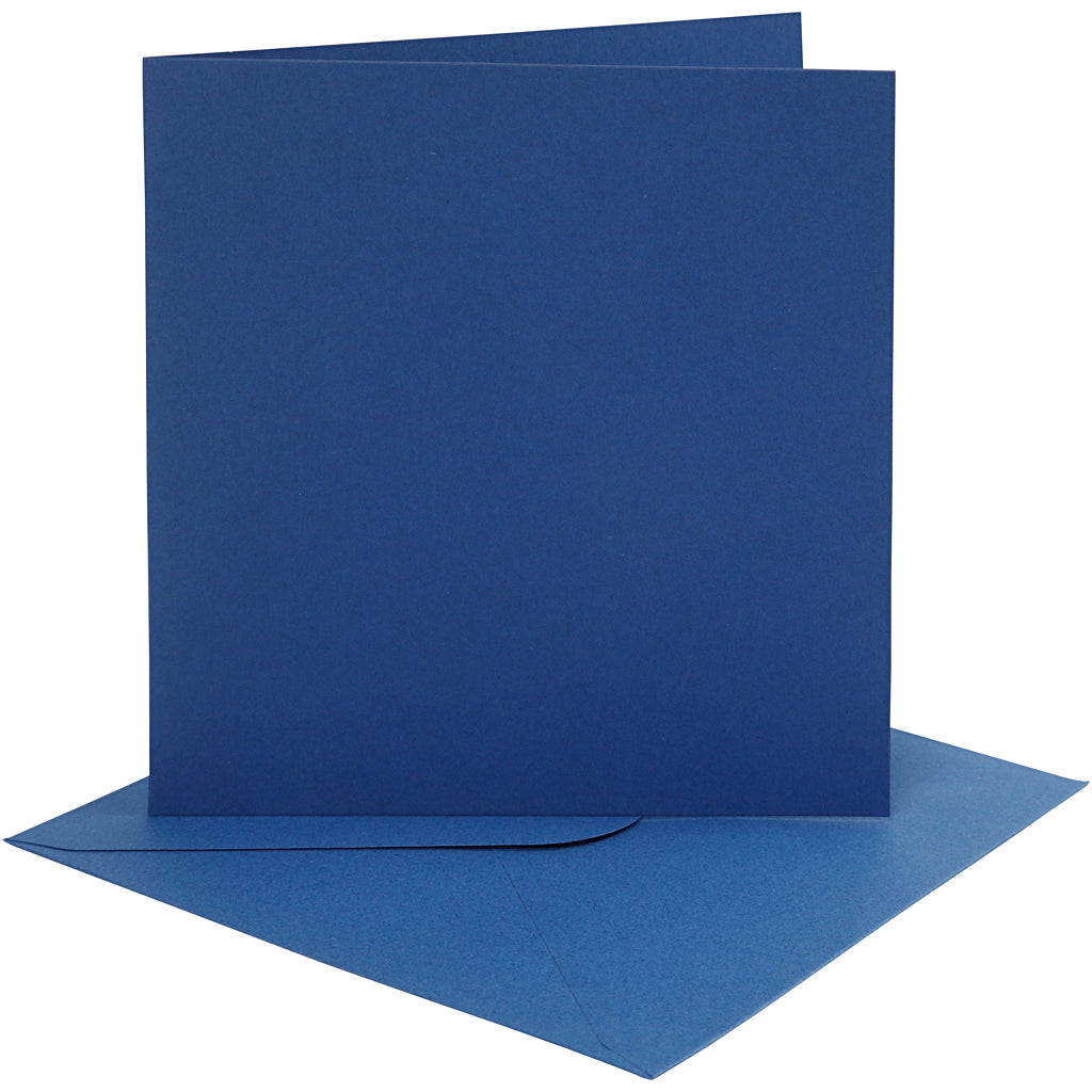 Creativ company cards and envelopes, card size 15.2x15.2 cm, envelope size 16x16 cm, 220 gr, blue, 4 set 1 box