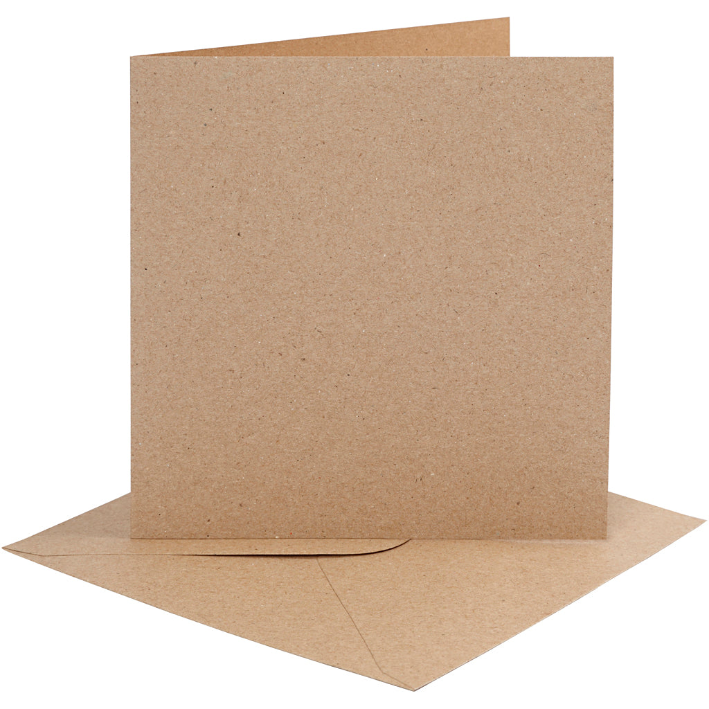 Creativ company cards and envelopes, card size 15.2x15.2 cm, envelope size 16x16 cm, 230 gr, natural, 4 sets in 1 box