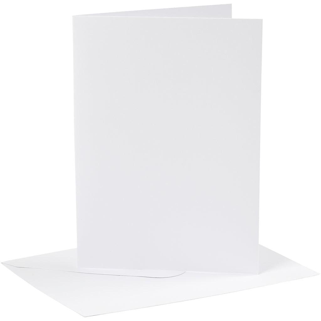 Creativ company cards and envelopes, card size 12.7x17.8 cm, envelope size 13.3x18.5 cm, 230 gr, white, 4 sets in 1 box
