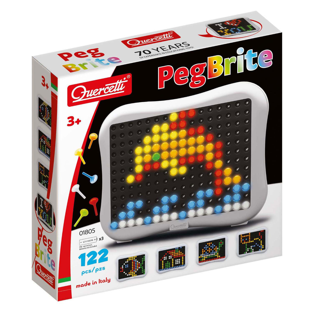 Quercetti insert pins with light