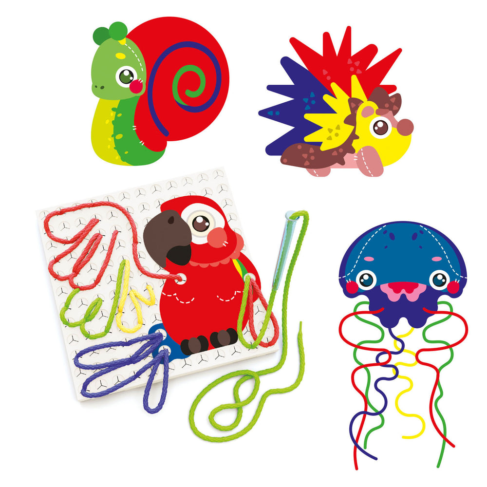 Quercetti fanta filo zoo laces stringing, 14dlg.