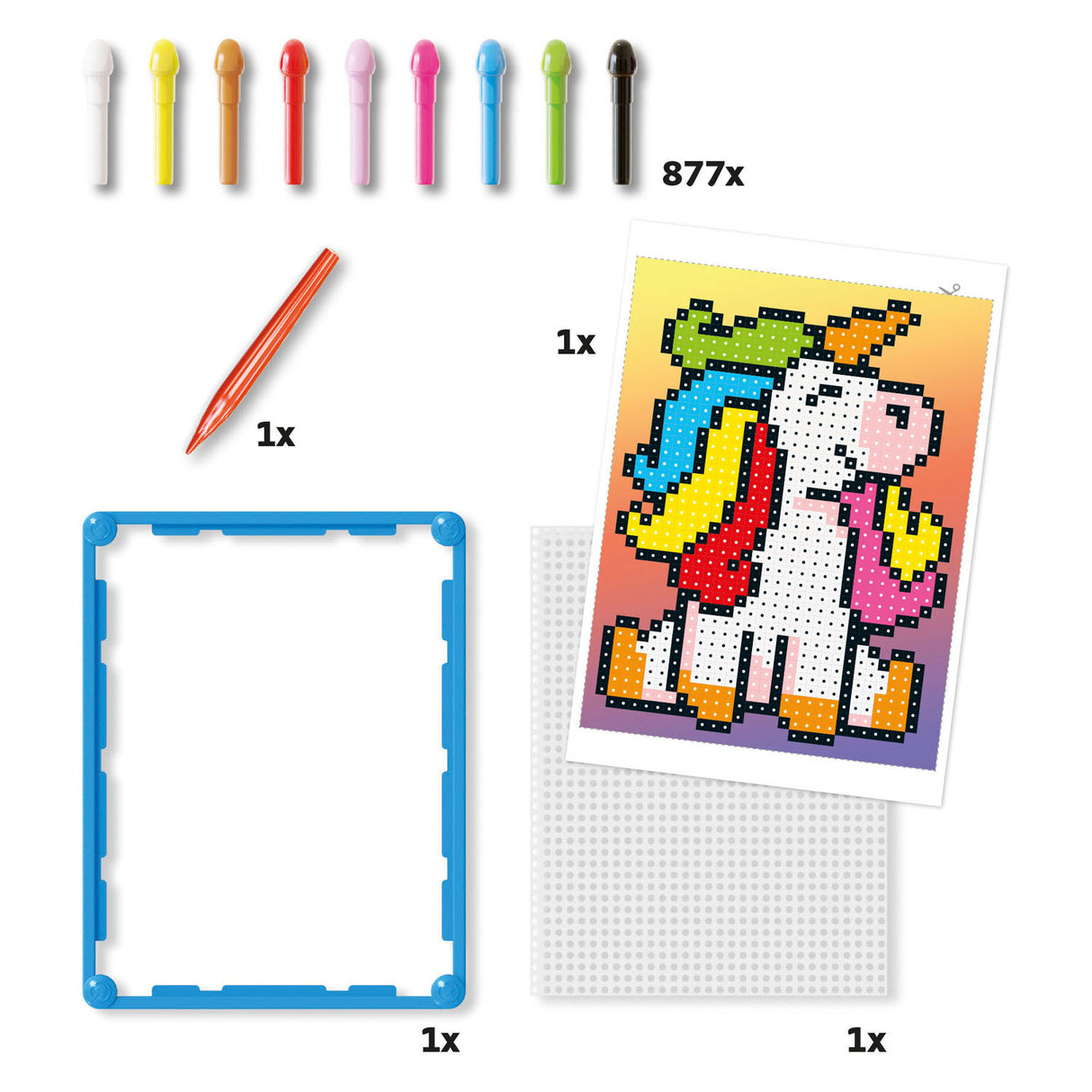 Quercetti Pixel Art Base Unicorn, 880dlg.