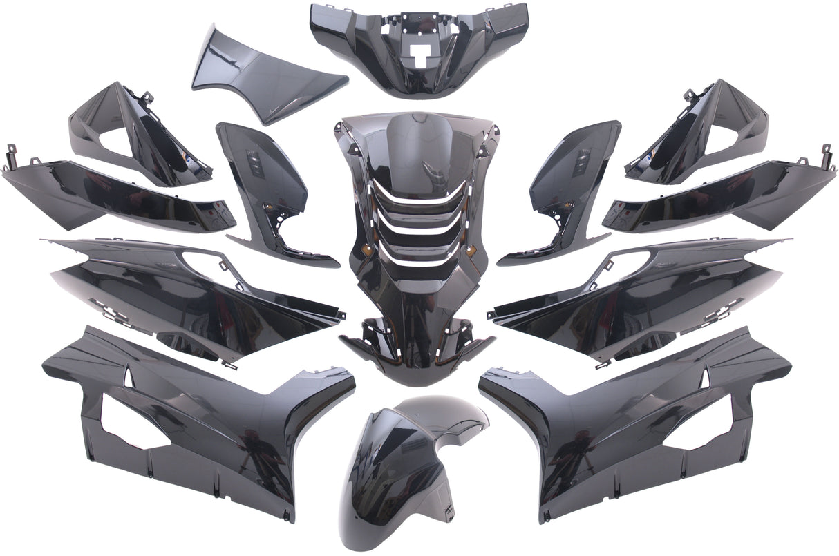 Edge plate set 14-piece for Peugeot Speedfight 4 - metallic black