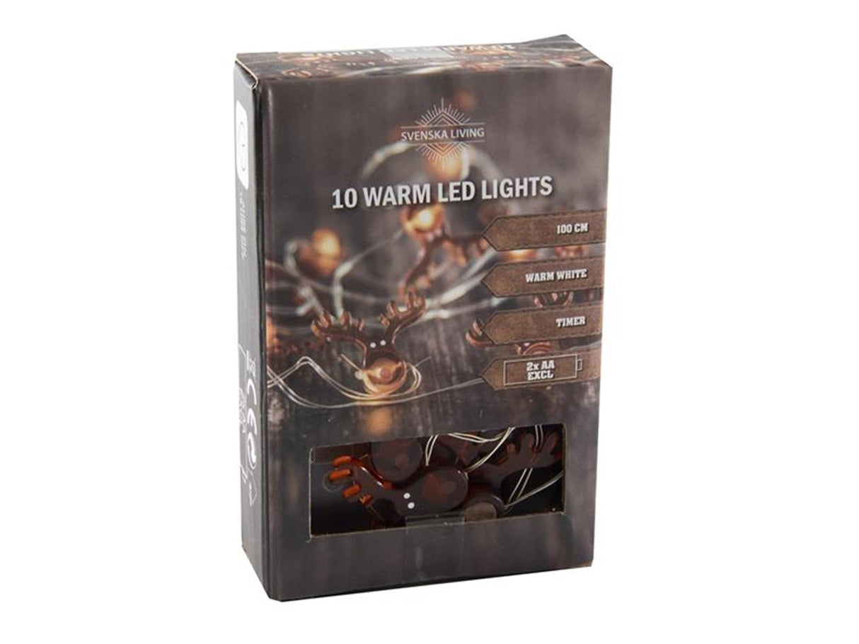 Svenska living strengverlichting rendier 10 led lampen